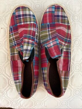 Cole Haan Multicolor Plaid Slip-On Loafers - Red, Green, Blue